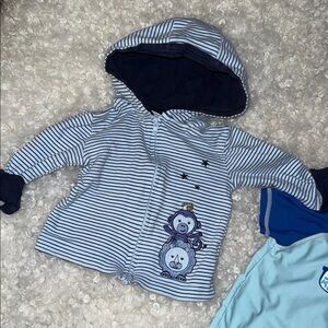 9/12m vintage Boys Fisher-Price Striped Hoodie